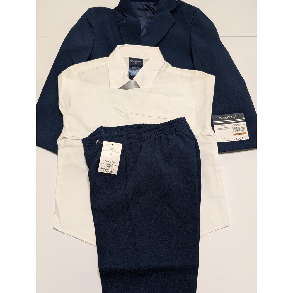 Nautica Boys Navy & White Dress Jacket Set